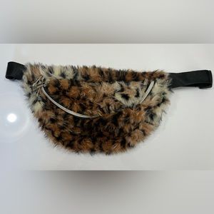 Fuzzy Faux Animal Print Fanny Pack